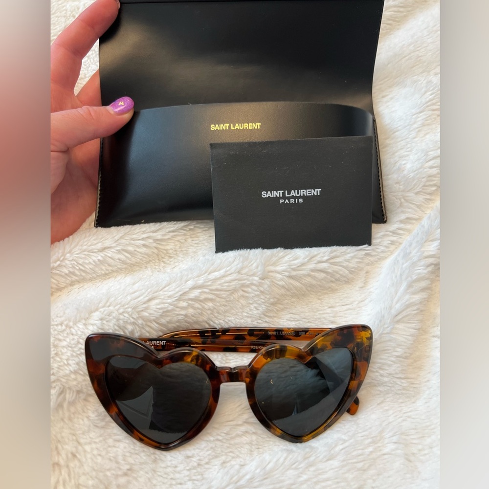 YSL leopard heart sunglasses